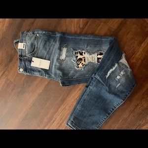 Judy Blue Leopard Distressed Jeans